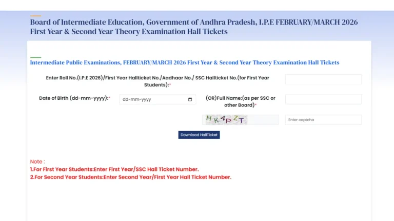 BIEAP AP Intermediate Hall Tickets 2026