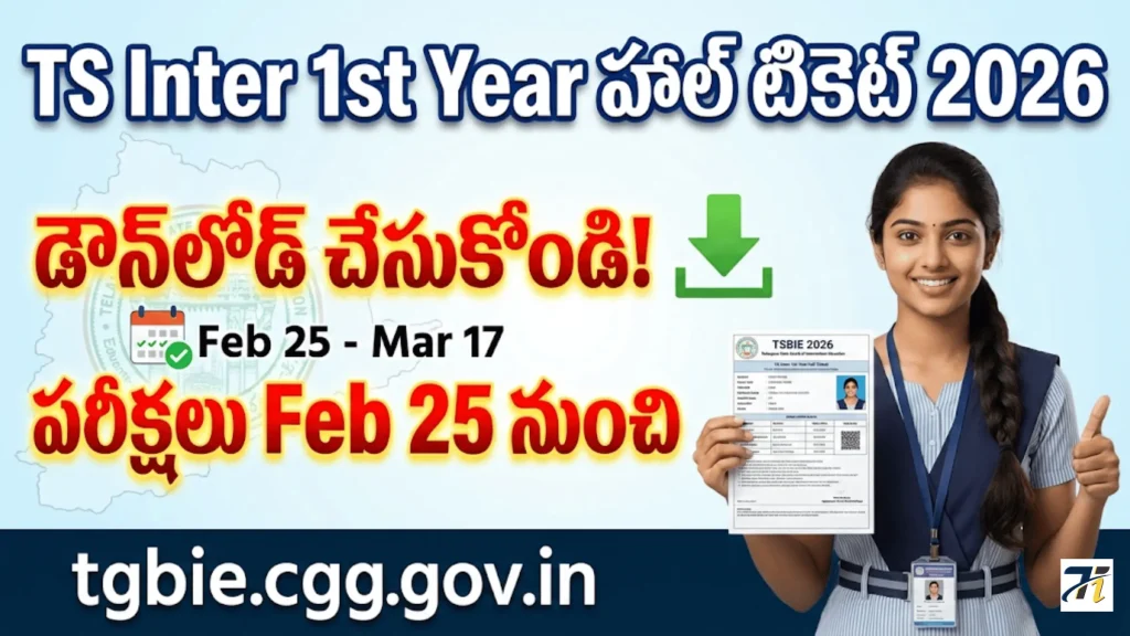 How to Download Ts Inter 1st year Hall Ticket 2026