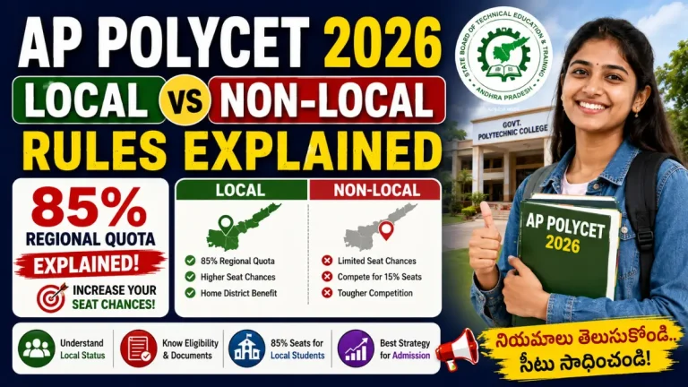 AP POLYCET 2026 Local vs Non-Local Rules 85 Regional Quota Explained - Increase Your Seat Chances!